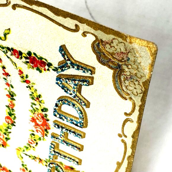 Happy Birthday Postcard Embossed Washigton 1c Stamp Sheep 1913 Duchess NY Posted - Picture 12 of 13